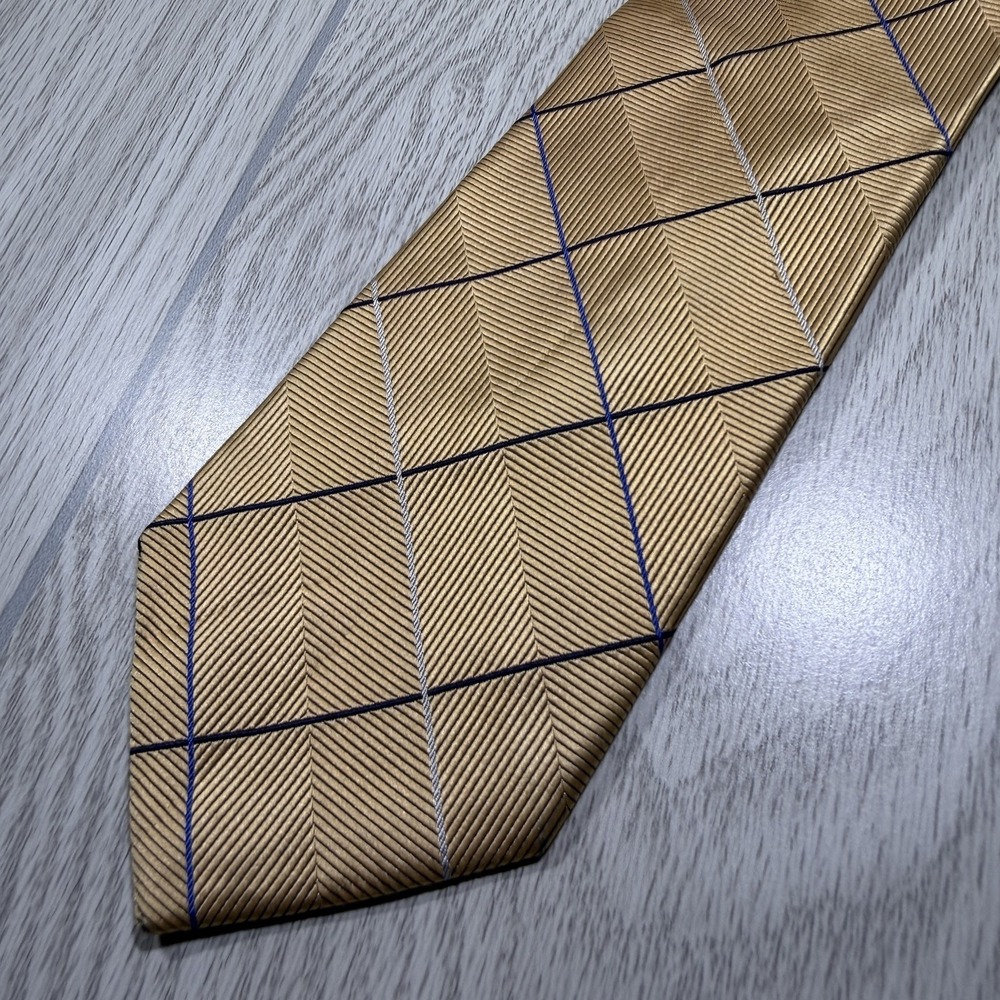 Jos. A. Bank Executive Collection Tie Mens Gold Silk Pointed Herringbone Woven